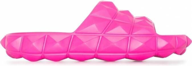 Valentino Garavani Rockstud chunky slippers Roze