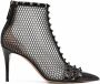 Valentino Garavani Rockstud doorzichtige enkellaarzen Zwart - Thumbnail 1