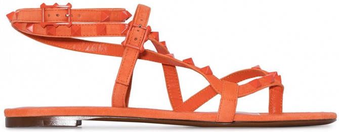 Valentino Garavani Rockstud Flair leren sandalen Oranje