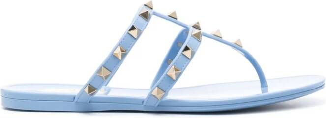 Valentino Garavani Rockstud flat sandals Blauw