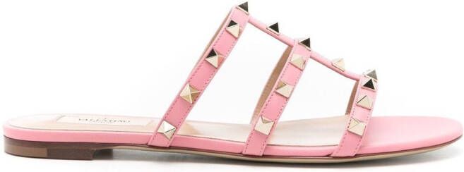 Valentino Garavani Rockstud sandalen met bandjes Roze
