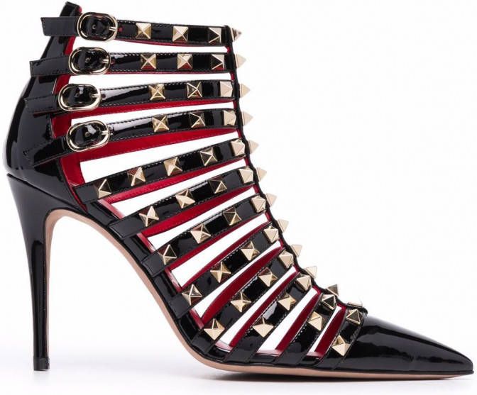 Valentino Garavani Rockstud gekooide sandalen Zwart