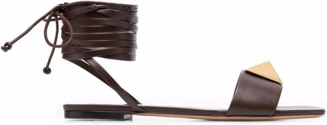 Valentino Garavani Rockstud Gladiator sandalen Bruin