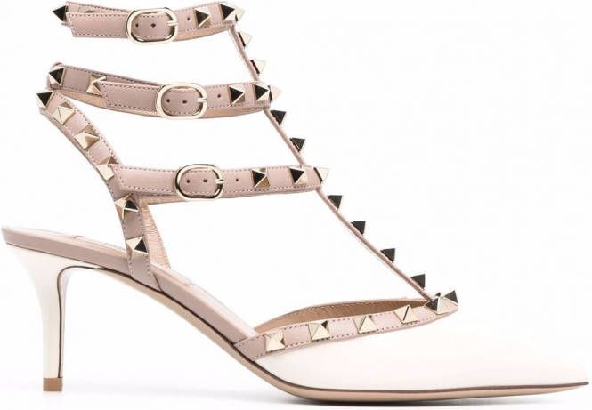 Valentino Garavani Rockstud leren pumps Beige