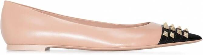 Valentino Garavani Rockstud leren pumps Beige
