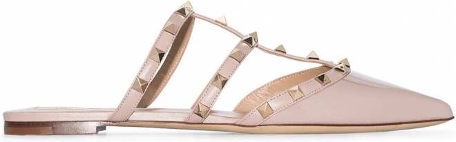 Valentino Garavani Rockstud leren pumps Beige