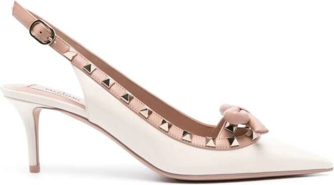 Valentino Garavani Rockstud leren pumps Wit