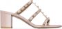 Valentino Garavani Rockstud leren sandalen Beige - Thumbnail 1