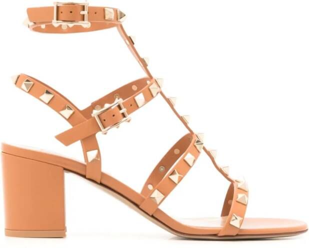 Valentino Garavani Rockstud leren sandalen Oranje