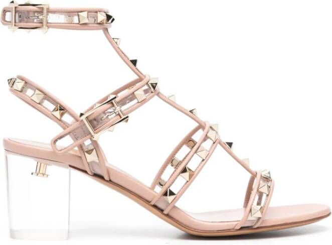 Valentino Garavani Rockstud leren sandalen Roze