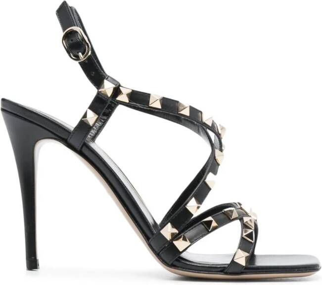 Valentino Garavani Rockstud leren sandalen Zwart