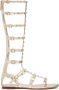Valentino Garavani Rockstud metallic gladiator sandalen Beige - Thumbnail 1