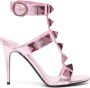 Valentino Garavani Rockstud metallic sandalen Roze - Thumbnail 1