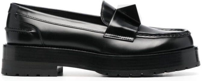 Valentino Garavani Rockstud loafers met plateauzool Zwart