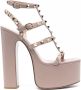 Valentino Garavani Rockstud sandalen met plateauzool Roze - Thumbnail 1