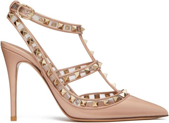 Valentino Garavani Rockstud pumps met enkelbandje Roze