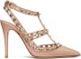 Valentino Garavani Rockstud pumps met enkelbandje Roze - Thumbnail 1