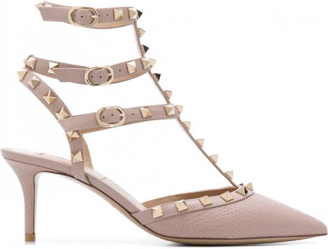 Valentino Garavani Rockstud pumps met puntige neus Roze