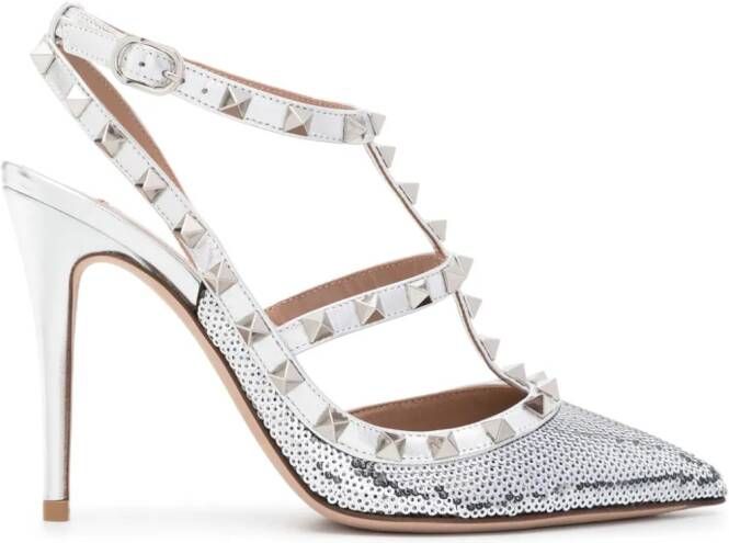 Valentino Garavani Rockstud pumps Zilver