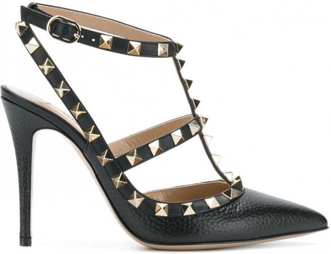 Valentino Garavani Rockstud gekooide pumps Zwart