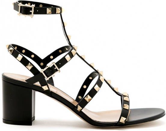 Valentino Garavani 60 mm Rockstud sandalen Zwart