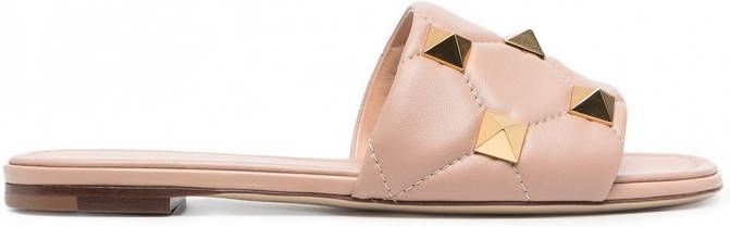 Valentino Garavani Rockstud gewatteerde sandalen Roze
