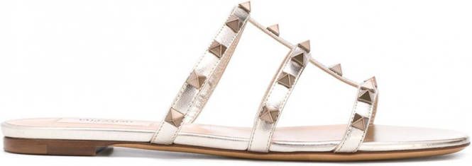 Valentino Garavani Rockstud sandalen Goud