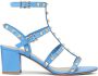 Valentino Garavani Rockstud sandalen met blokhak Blauw - Thumbnail 1