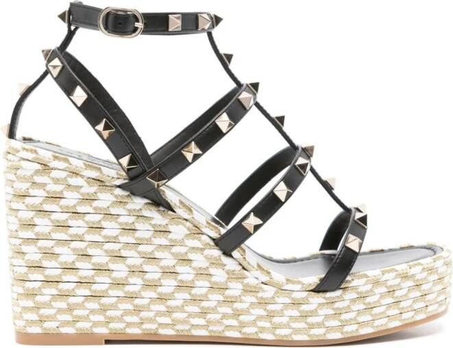 Valentino Garavani Rockstud sandalen met open neus 100 mm Zwart