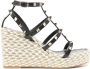 Valentino Garavani Rockstud sandalen met open neus 100 mm Zwart - Thumbnail 1