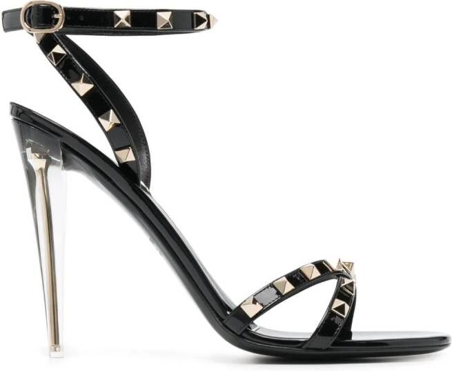 Valentino Garavani Rockstud sandalen met plateauzool Zwart