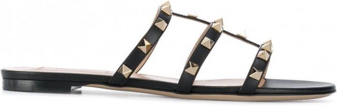 Valentino Garavani Rockstud leren sandalen Zwart