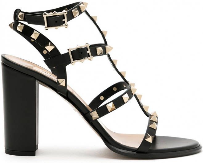 Valentino Garavani Rockstud sandalen Zwart