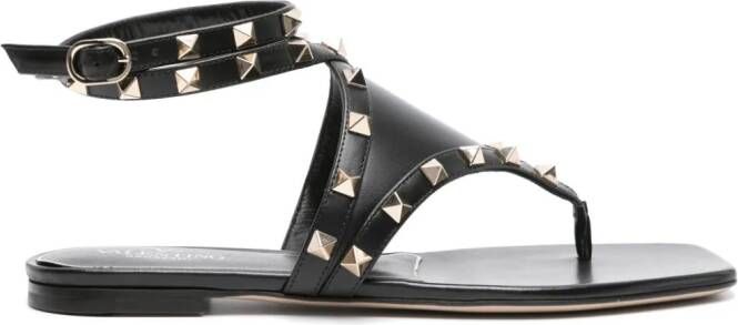 Valentino Garavani Rockstud leren sandalen Zwart