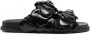 Valentino Garavani Slippers met roosdetail Zwart - Thumbnail 1
