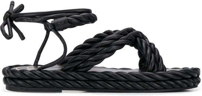Valentino Garavani Sandalen met touwbandje Zwart