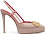 Valentino Garavani Signature slingback pumps met VLOGO Beige - Thumbnail 1