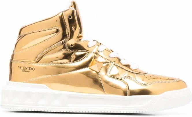 Valentino Garavani Sneakers met metallic-effect Goud