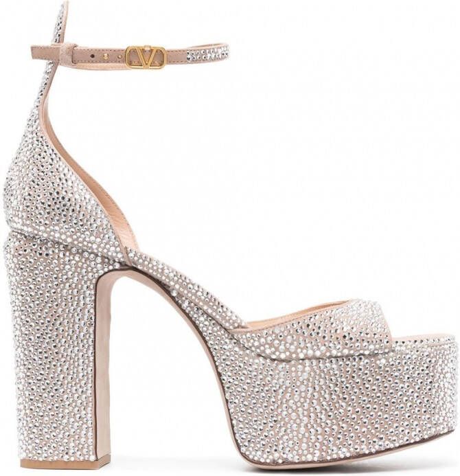 Valentino Garavani Tan-Go sandalen met plateauzool Beige