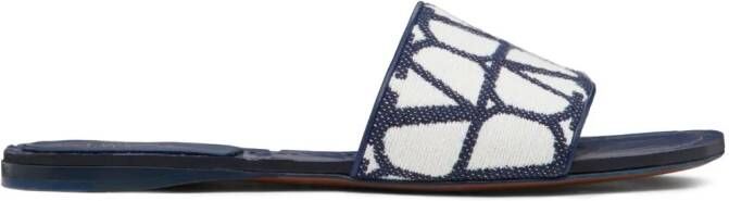 Valentino Garavani Toile Iconographe laarzen met borduurwerk Blauw