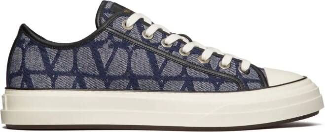 Valentino Garavani Toile Iconographe Totaloop sneakers met denim effect Blauw