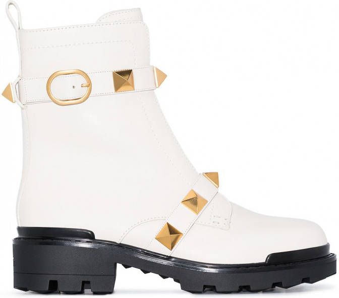 Valentino Garavani Roman Stud combat boots Wit