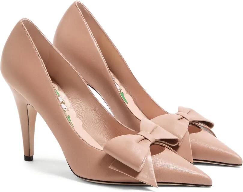 Valentino Garavani 100 mm Bowow leren pumps Beige - Foto 5