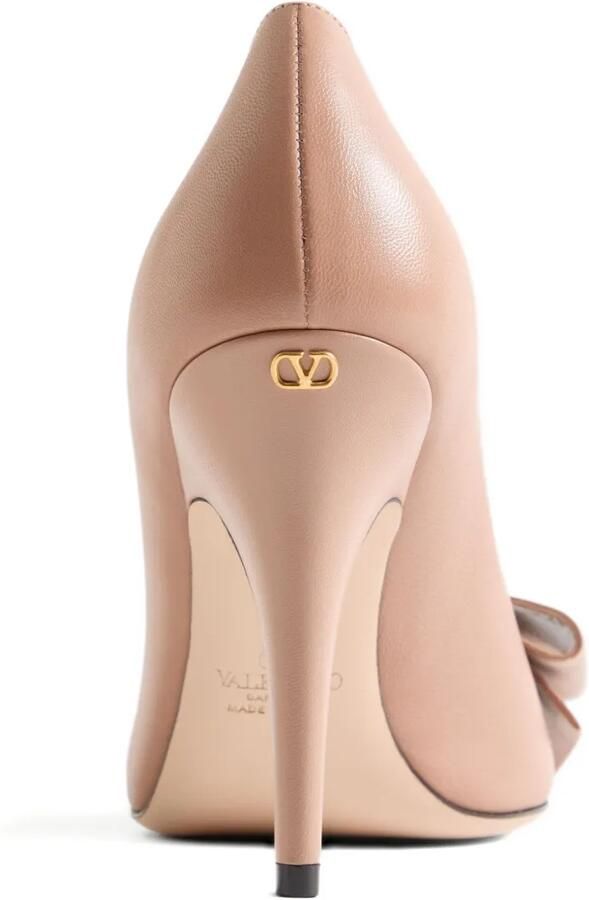 Valentino Garavani 100 mm Bowow leren pumps Beige - Foto 4