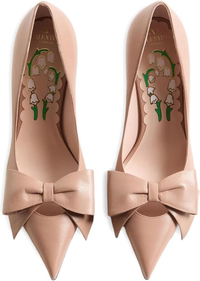 Valentino Garavani 100 mm Bowow leren pumps Beige - Foto 3
