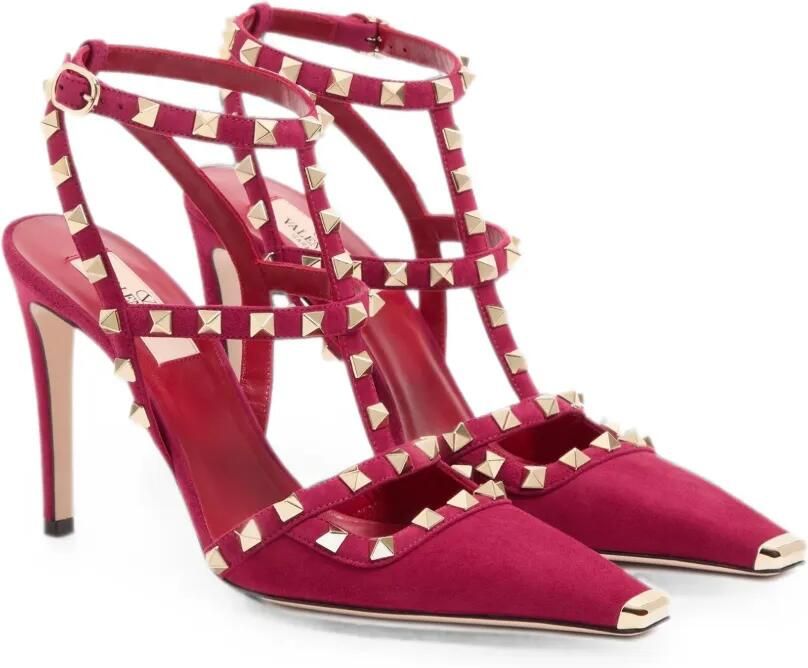 Valentino Garavani 100 mm Rockstud suède pumps Roze - Foto 3