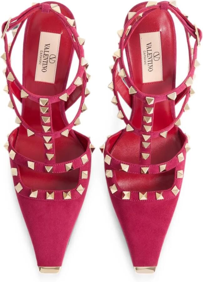 Valentino Garavani 100 mm Rockstud suède pumps Roze - Foto 2