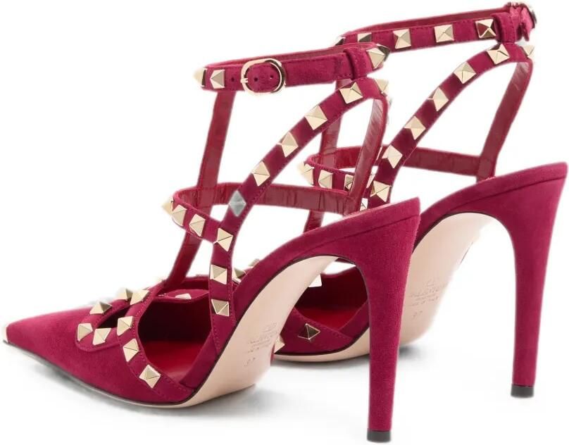 Valentino Garavani 100 mm Rockstud suède pumps Roze - Foto 4