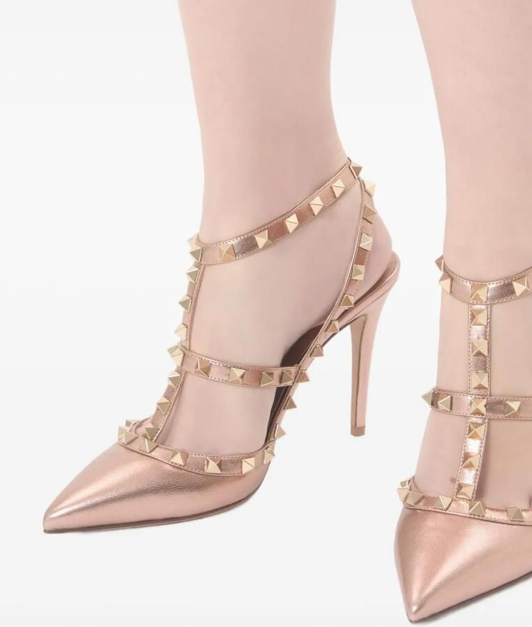 Valentino Garavani 100mm Rockstud leren pumps Roze
