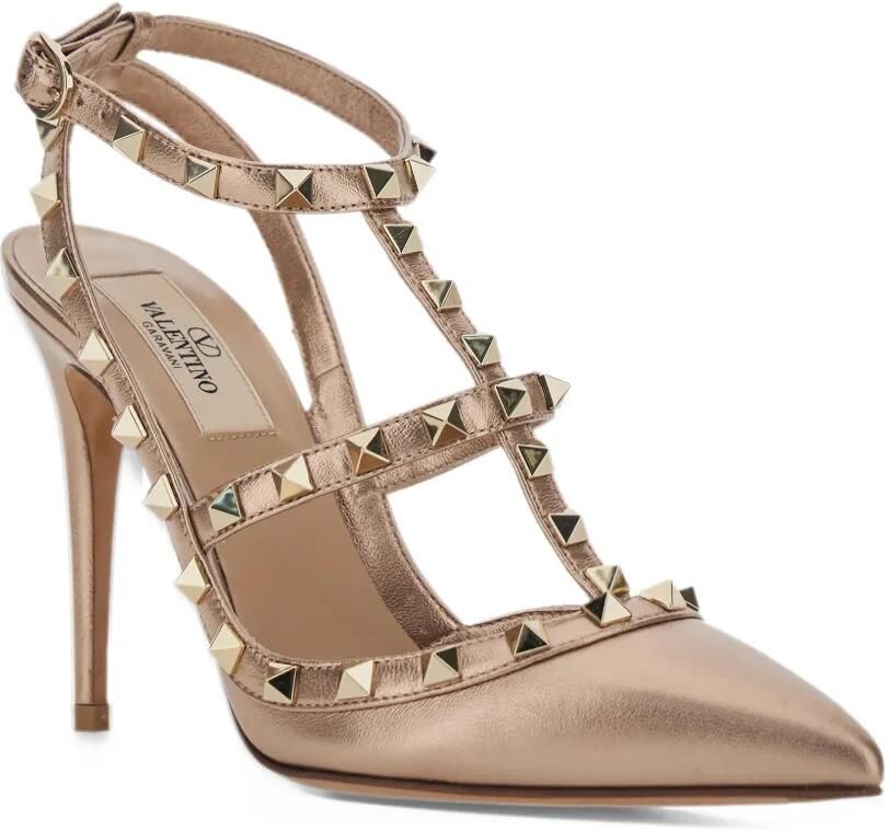 Valentino Garavani 100mm Rockstud leren pumps Roze - Foto 2
